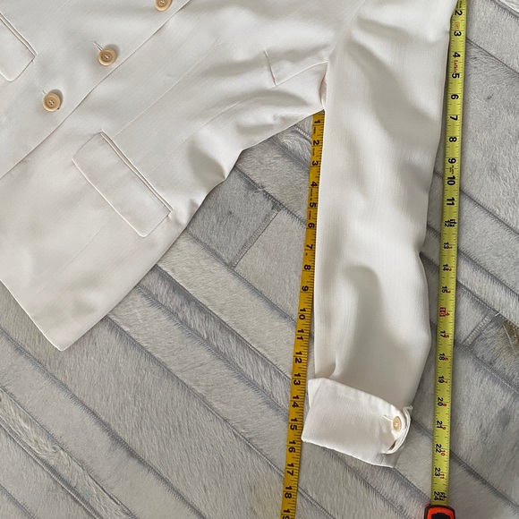 Vintage Y2K Women's striatum & Iseut Cream Blazer! Size 11 - Picture 8 of 14